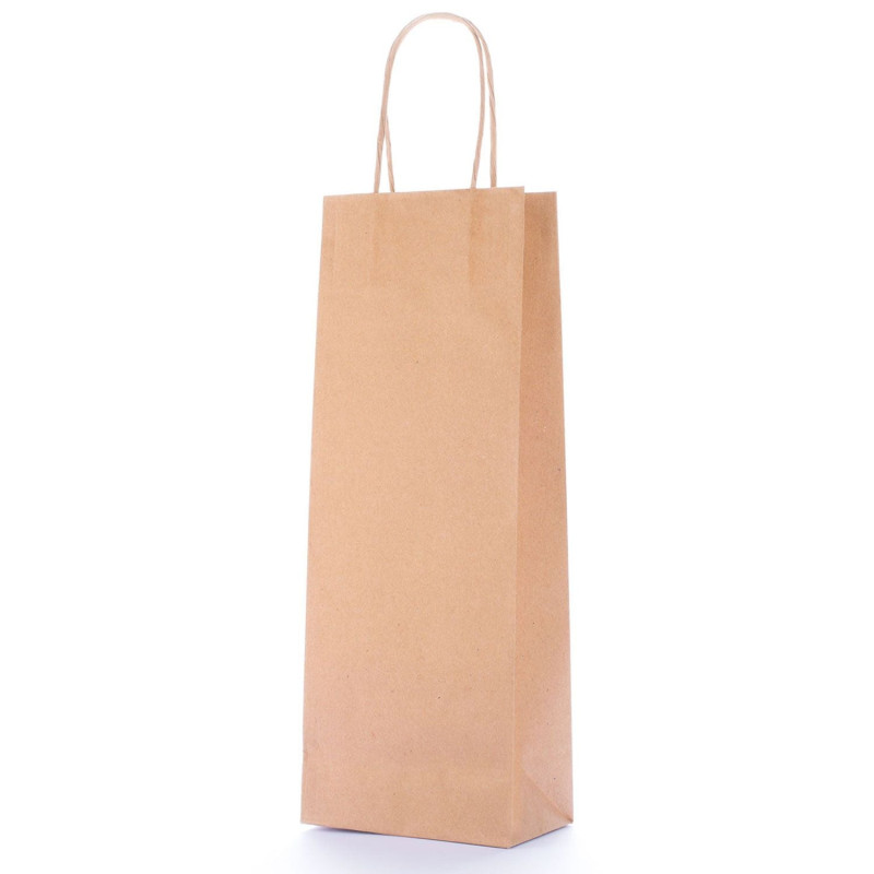 Shopper per bottiglie carta kraft bordo risvoltato - Foghe