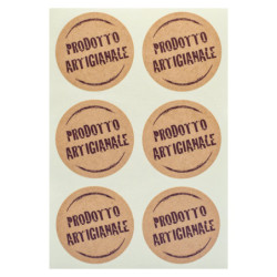 Etichette adesive tonde in carta Prodotto Artigianale - Foghe